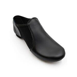 Capezio E-Series EJ2 Black Leather Slip On Jazz Dance Shoes Size 4.5M